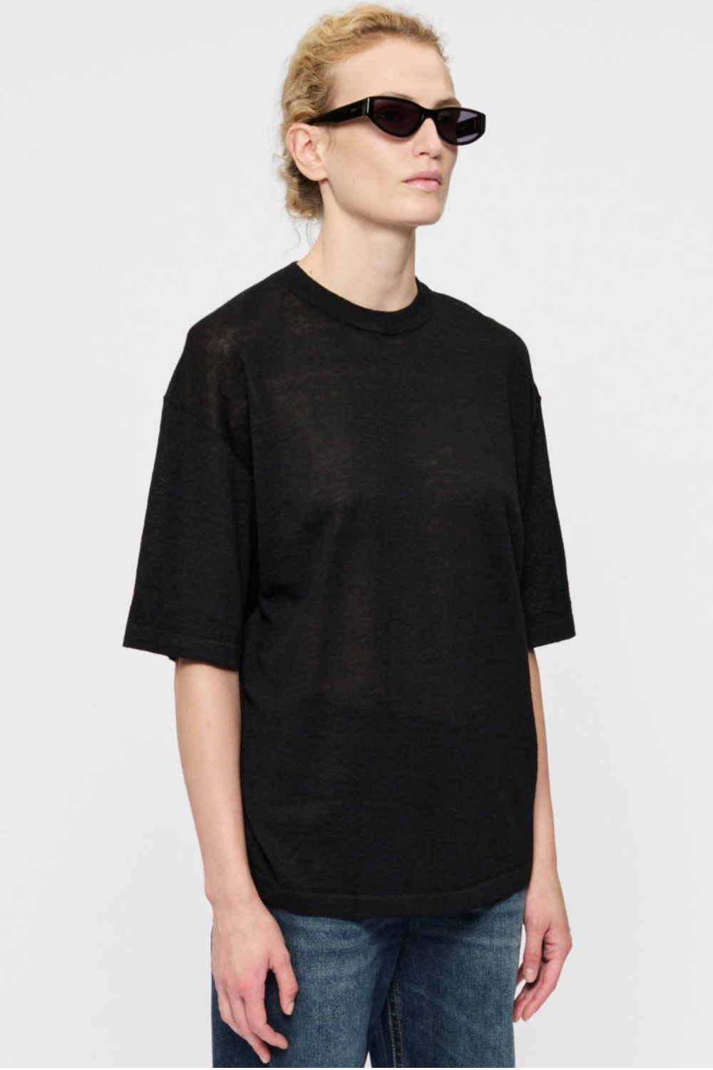 Model wearing 6397 Big Knit T front view