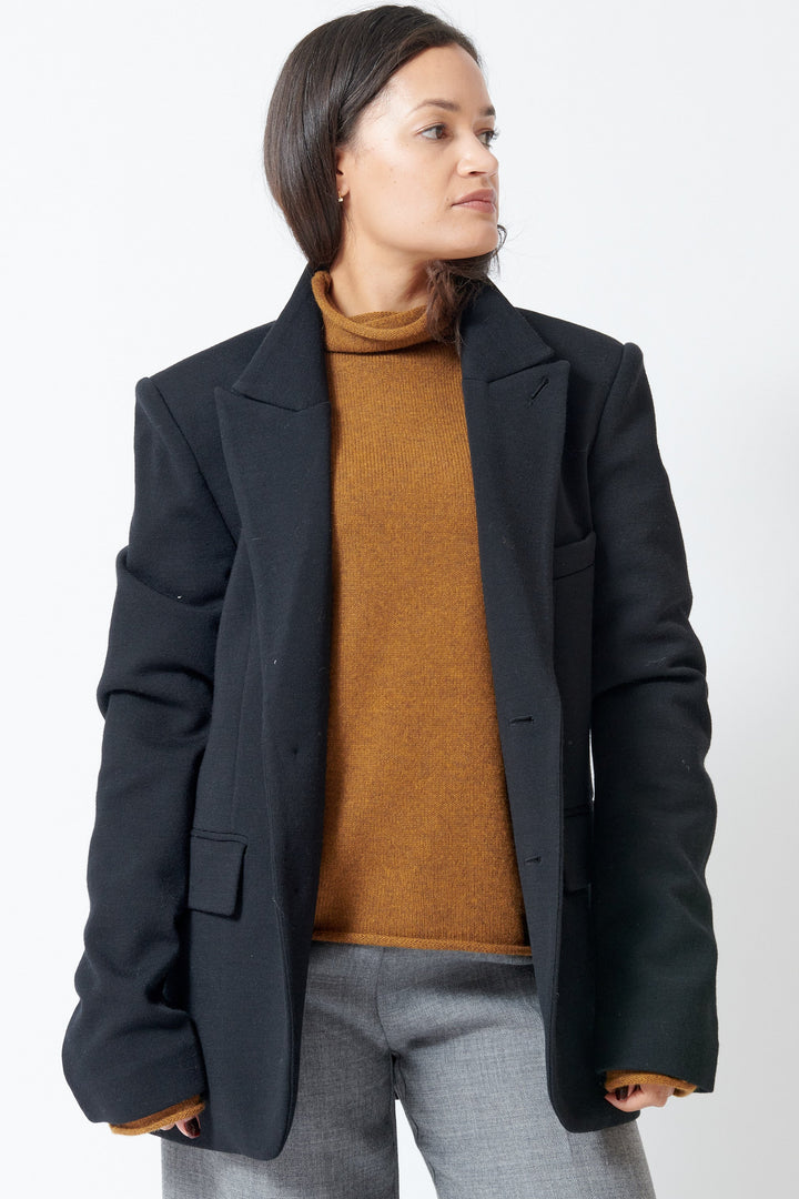 Model wearing 6397 Knit Sporting Blazer front view
