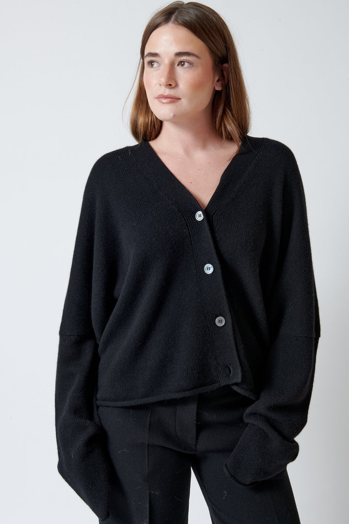 Model wearing 6397 Maude Cardigan front view