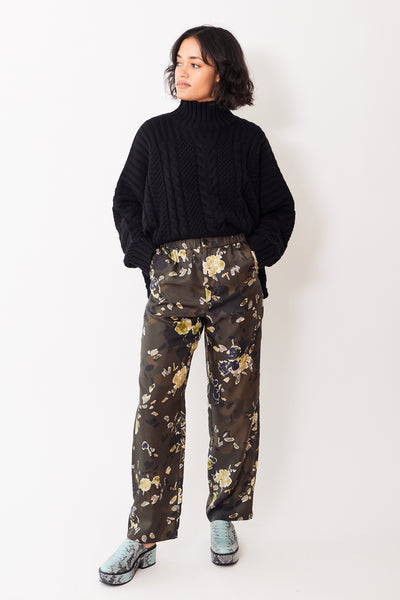6397 Printed Silk Pull On Pant