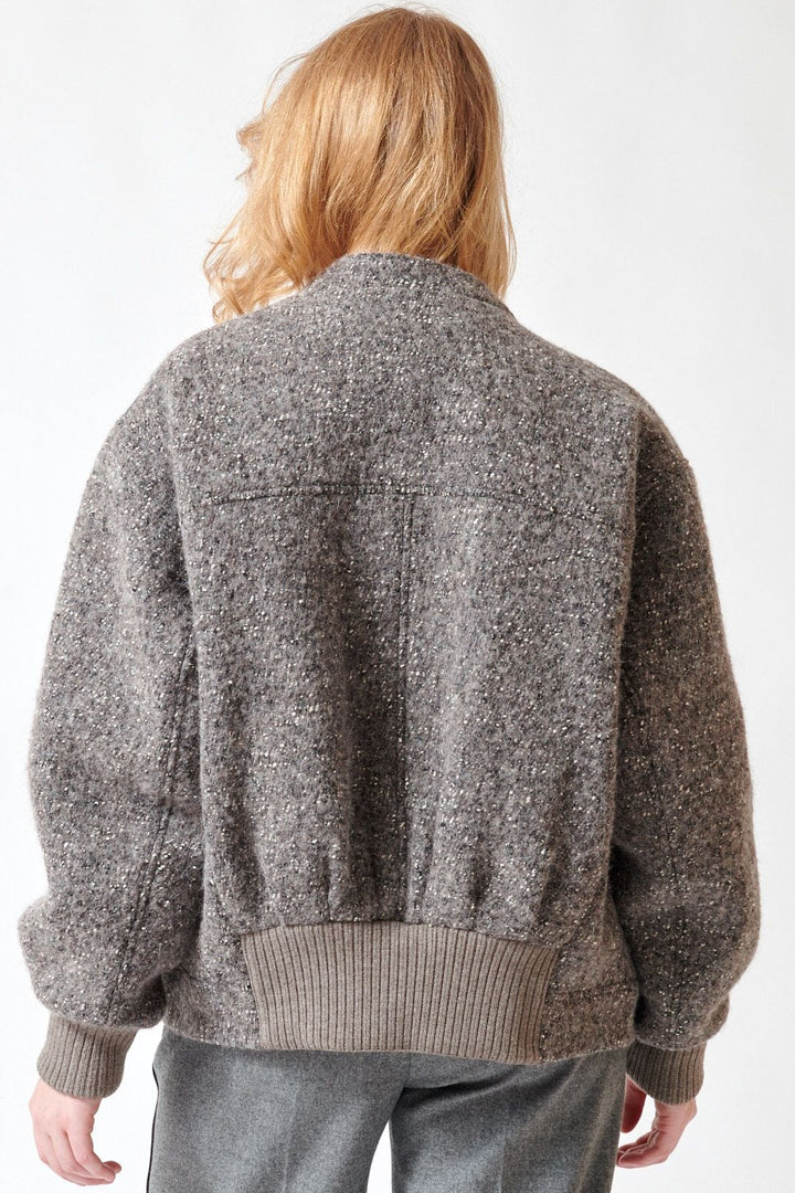 Waverly wearing Tela Skyler Outer Jacket rear view