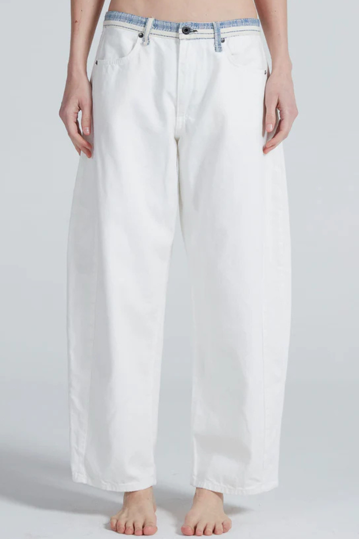 Model wearing ASKK NY Catamaran Jean front view