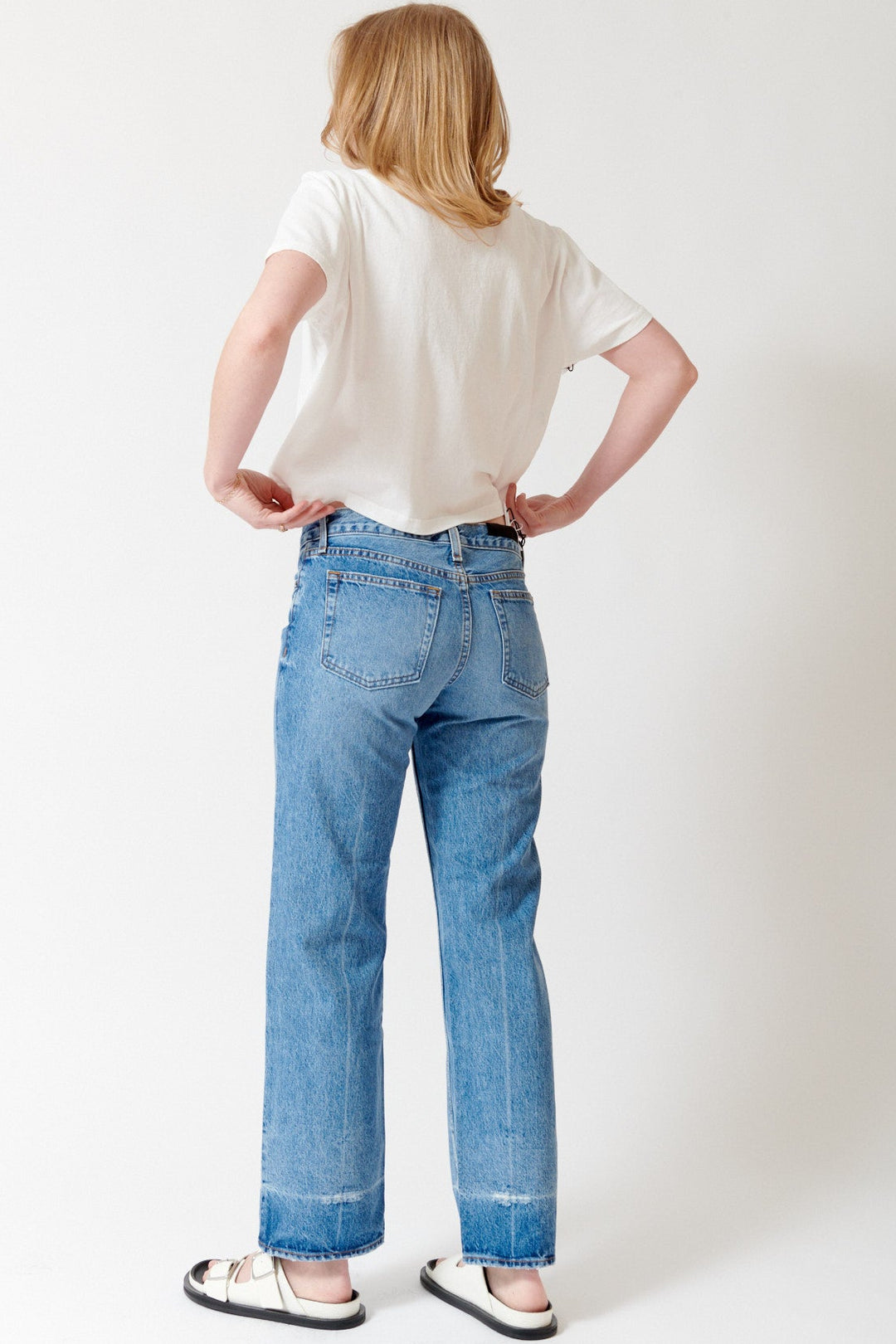 Madi wearing ASKK NY Cruiser Jean rear view
