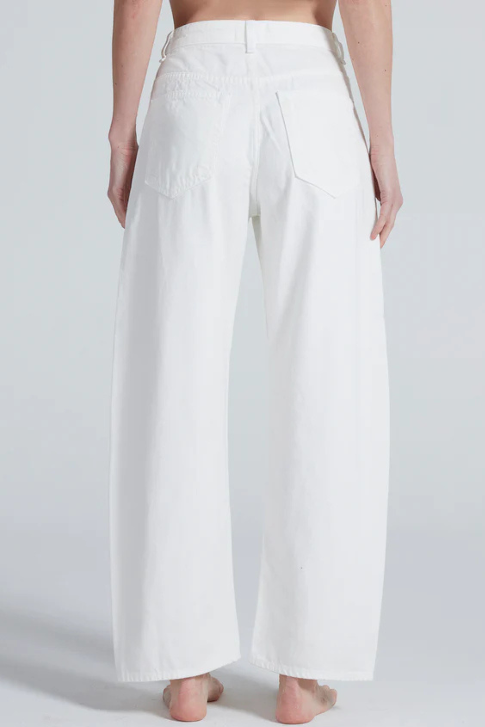 Model wearing ASKK NY Twisted Barrel Pant rear view