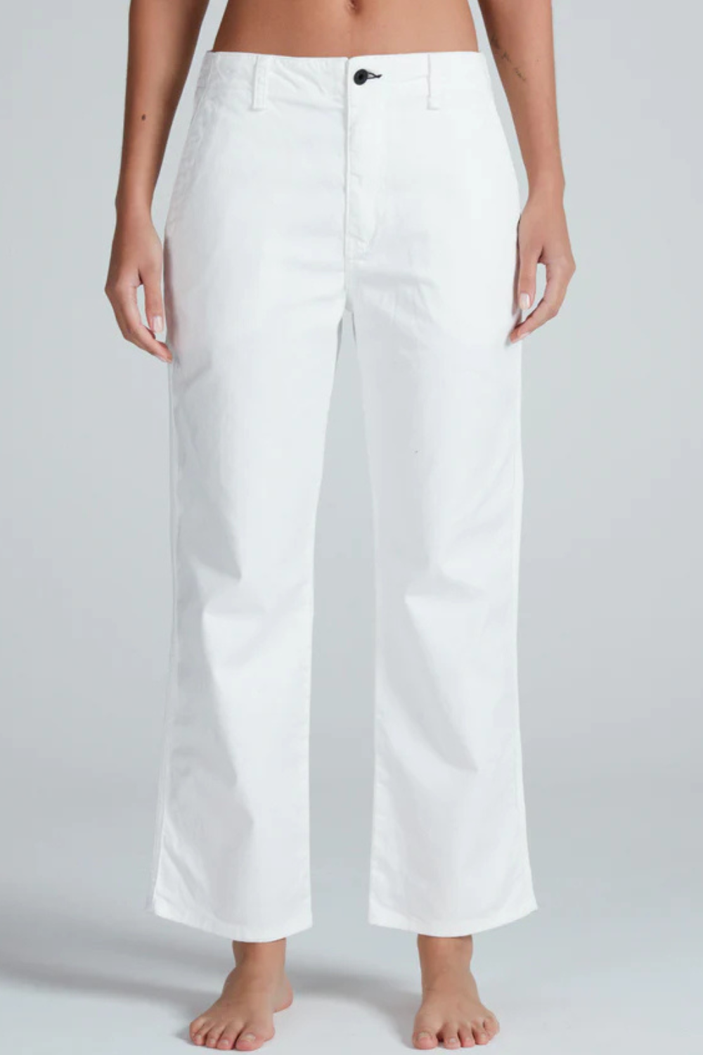 Model wearing ASKK NY Tomboy Twill front view
