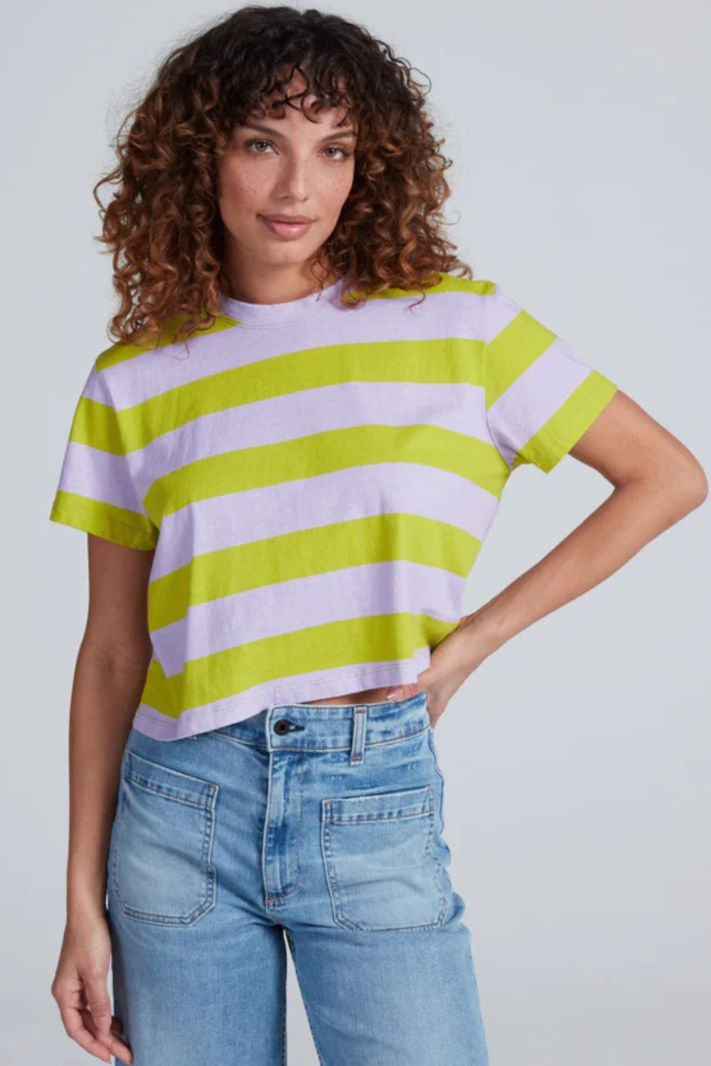 Model wearing ASKK NY Shrunken Boy Tee front view