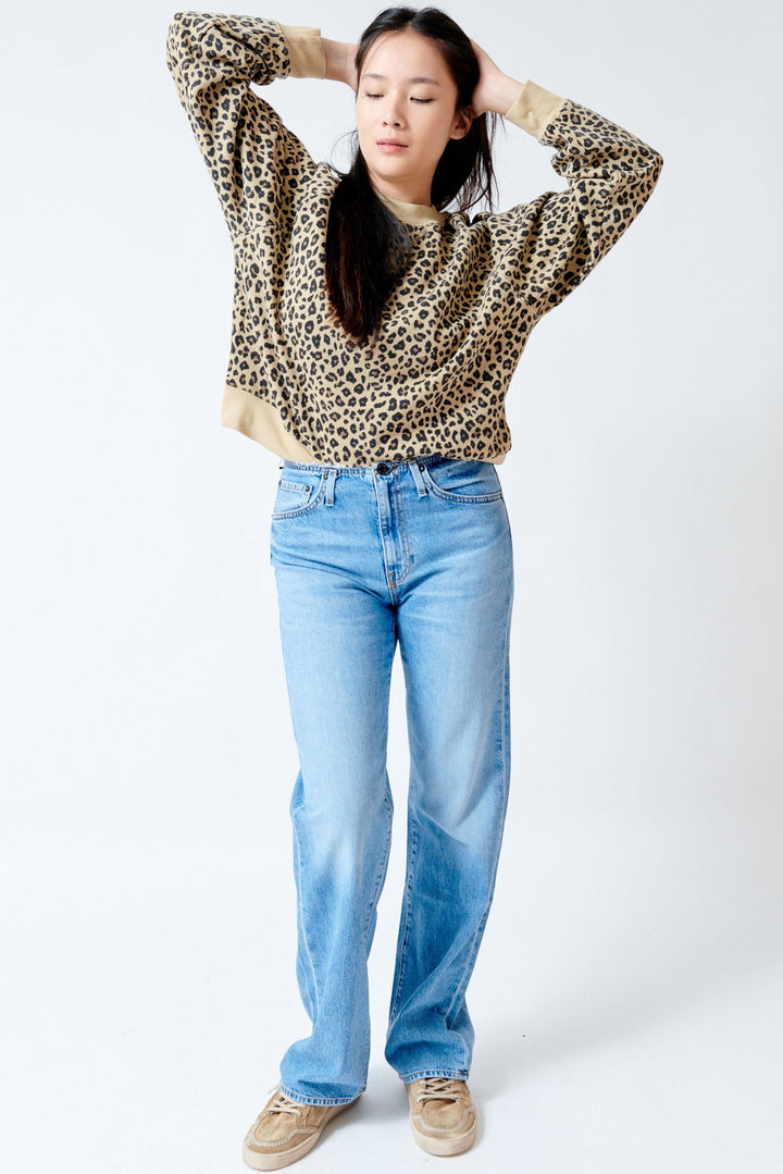 Lilly wearing ASKK NY Spring Street Jean Blondie front view