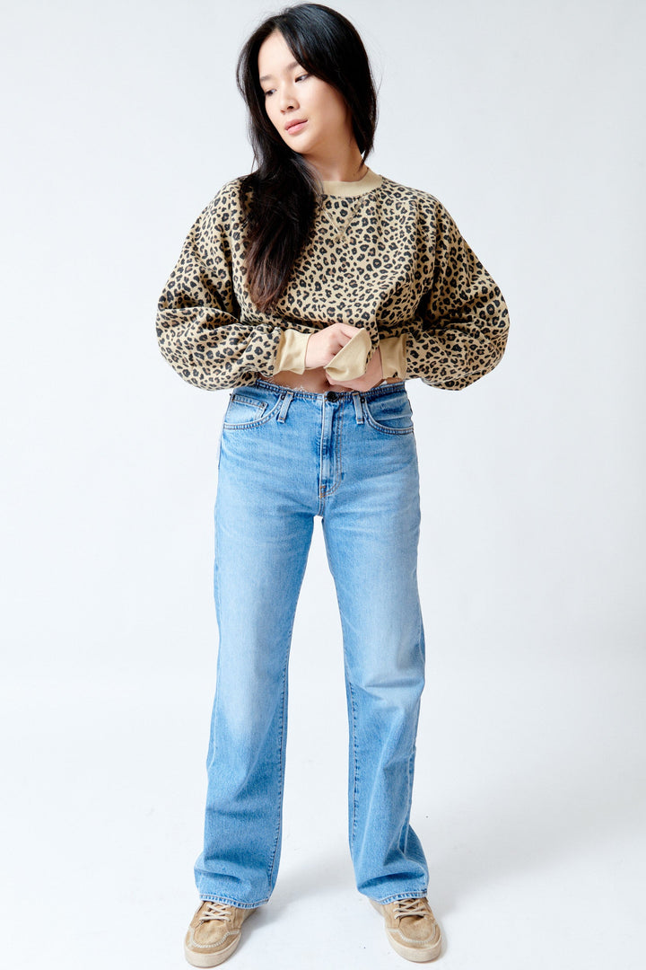 Lilly wearing ASKK NY Spring Street Jean Blondie front view