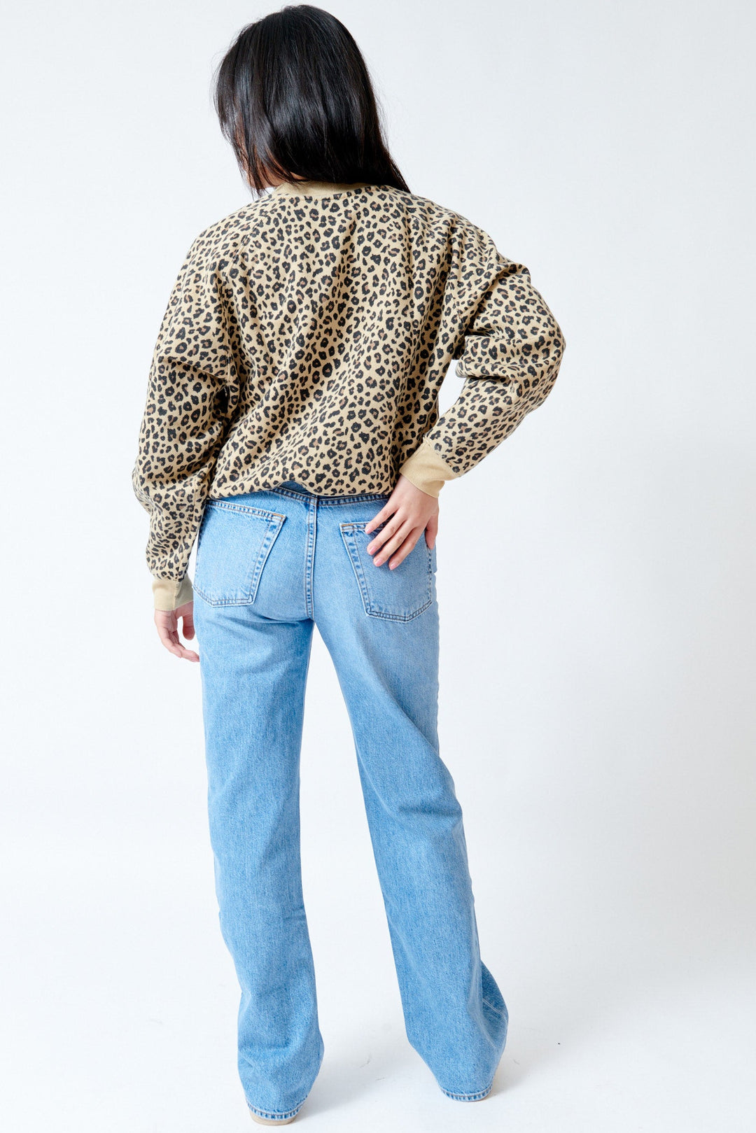 Lilly wearing ASKK NY Spring Street Jean Blondie rear view