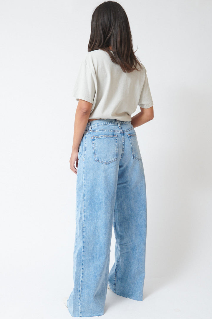Amanda wearing ASKK NY The Sloop Jean rear view