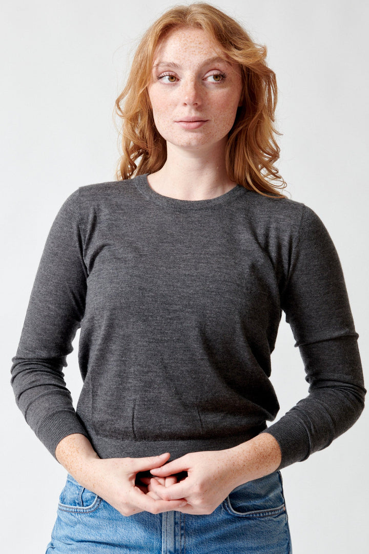 Model wearing Allude Full Sleeve Patty Sweater front view