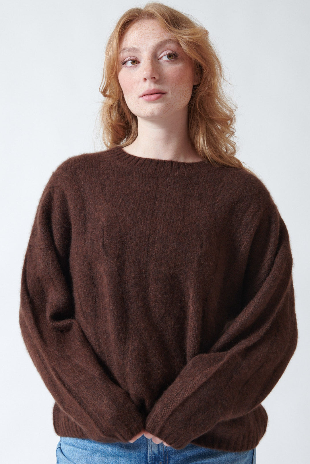Waverly wearing Allude Full Sleeve Randa Sweater front view