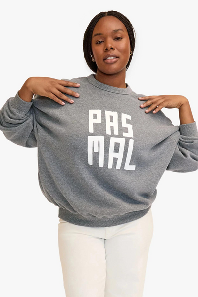 Model wearing Clare V. Oversized Sweatshirt front view