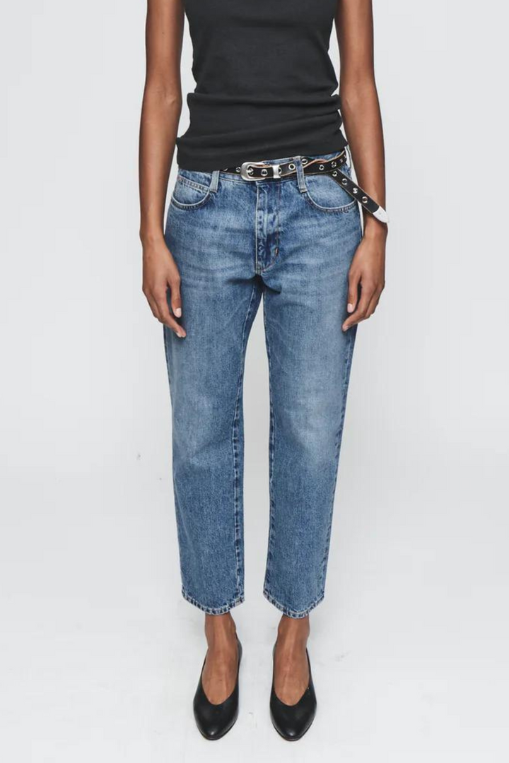 Model wearing 6397 Paris 5-Pocket Jean front view