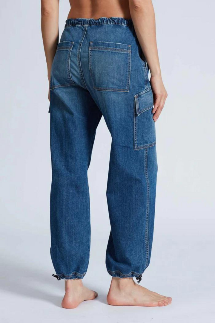Model wearing ASKK NY Parachute Pant rear view