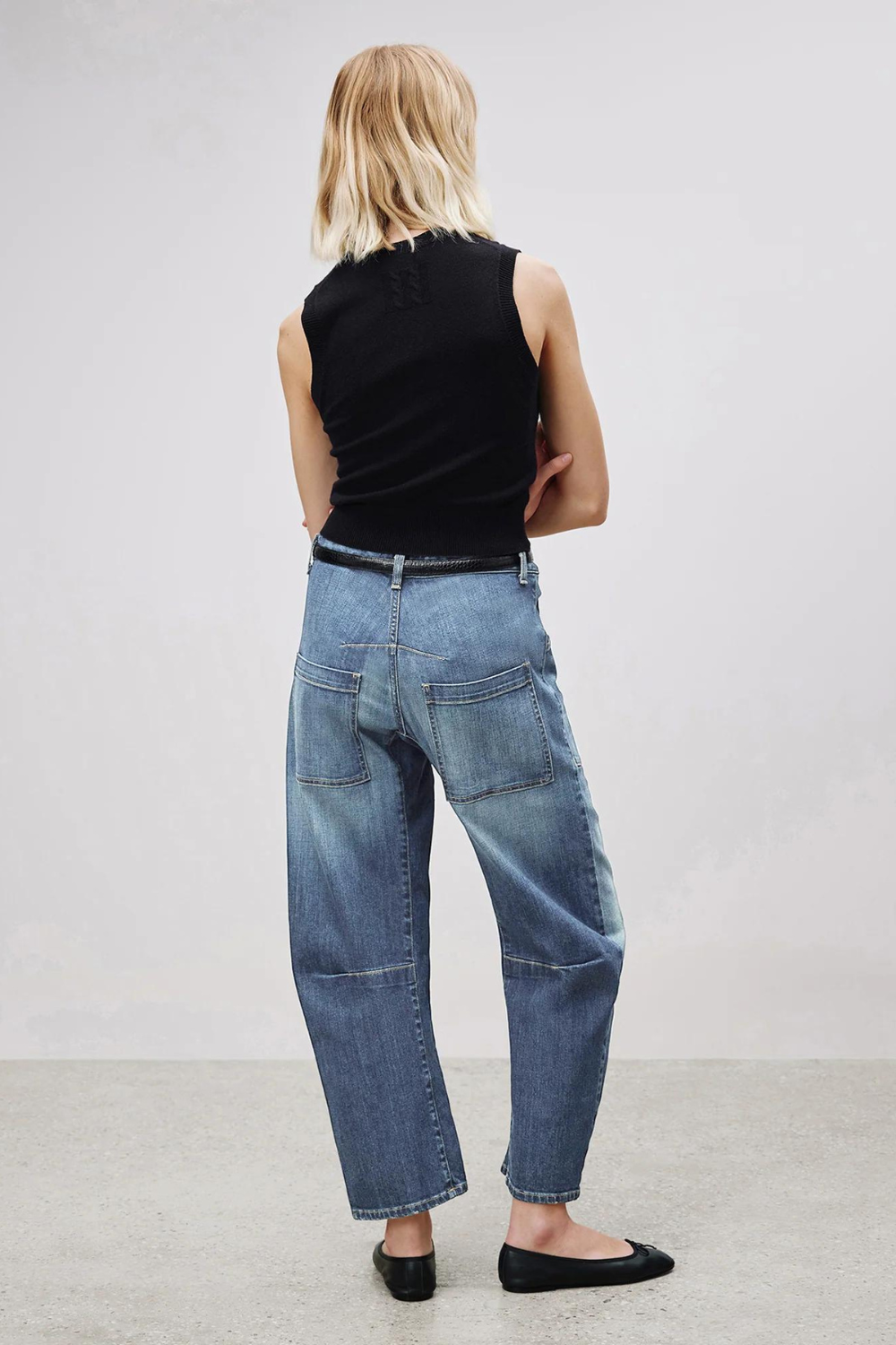 Model wearing Nili Lotan Shon Jean rear view