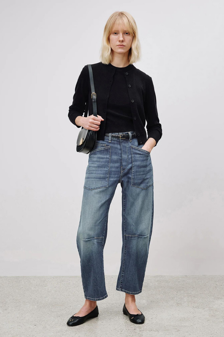 Model wearing Nili Lotan Shon Jean front view