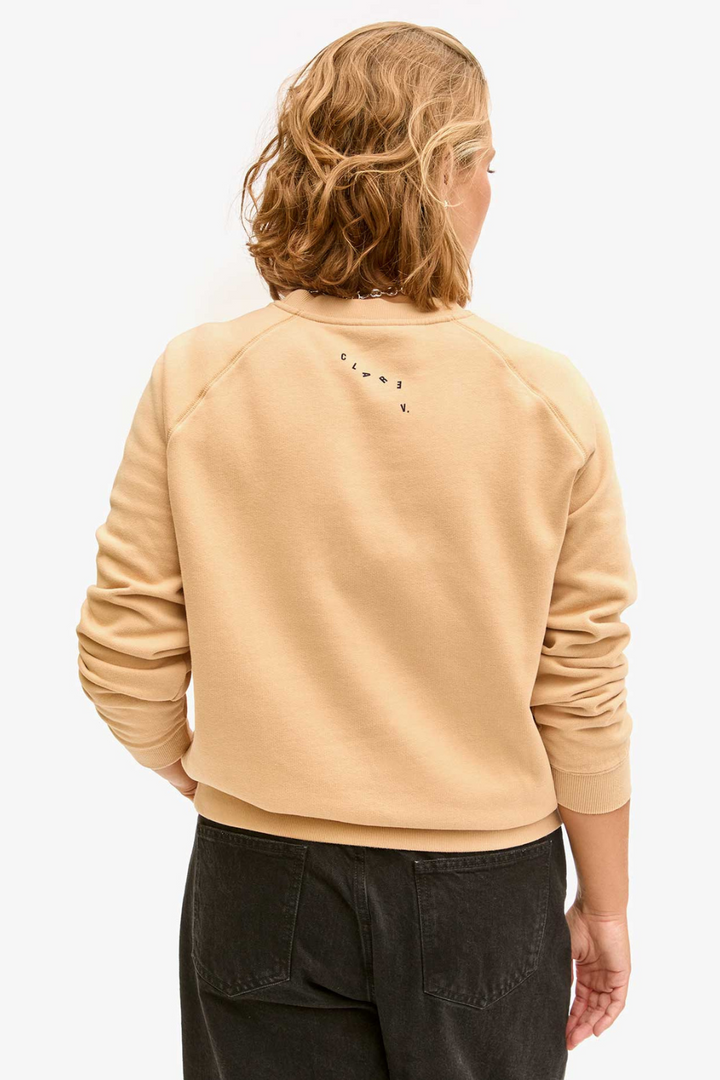 Model wearing Clare V. Sweatshirt rear view