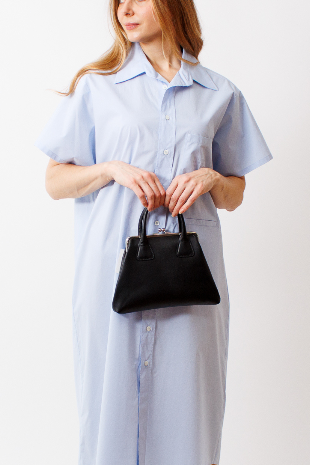 Mari wearing MM6 Maison Margiela After Hours Bag front view