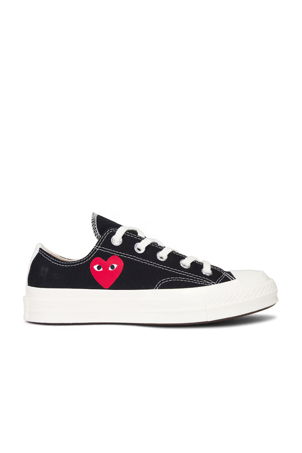 Flat lay of Comme des Garçons PLAY Low Top front view