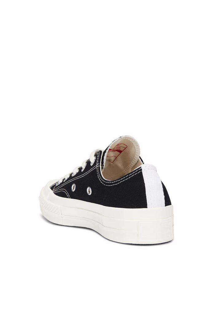 Flat lay of Comme des Garçons PLAY Low Top rear view