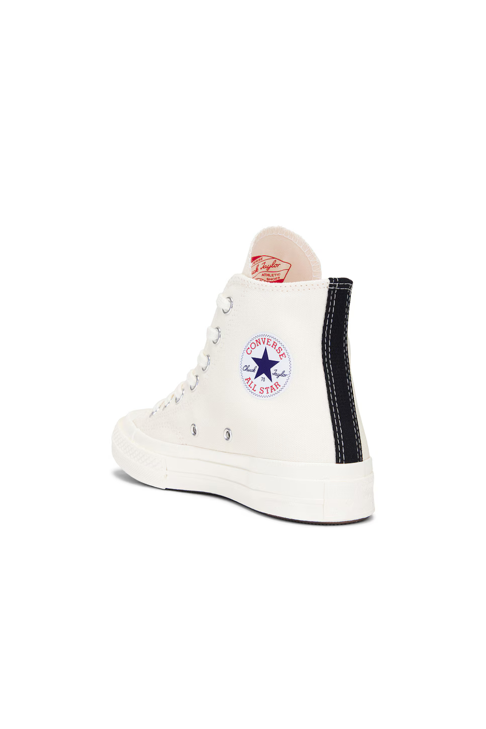 Flat lay of Comme des Garçons PLAY High Top rear view