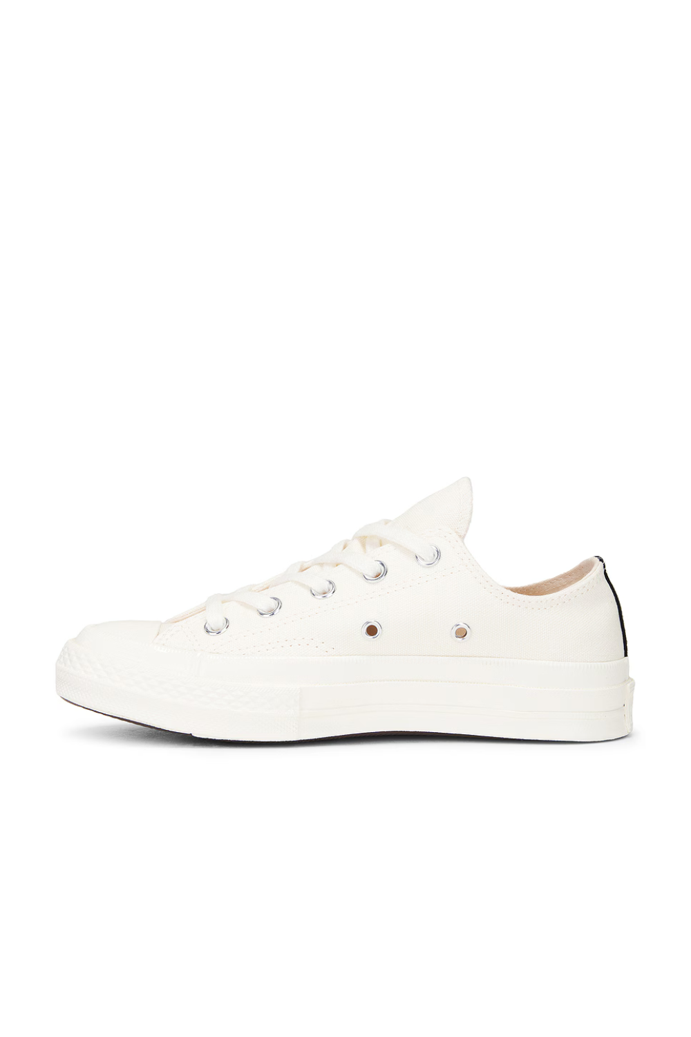 Flat lay of Comme des Garçons PLAY Low Top side view