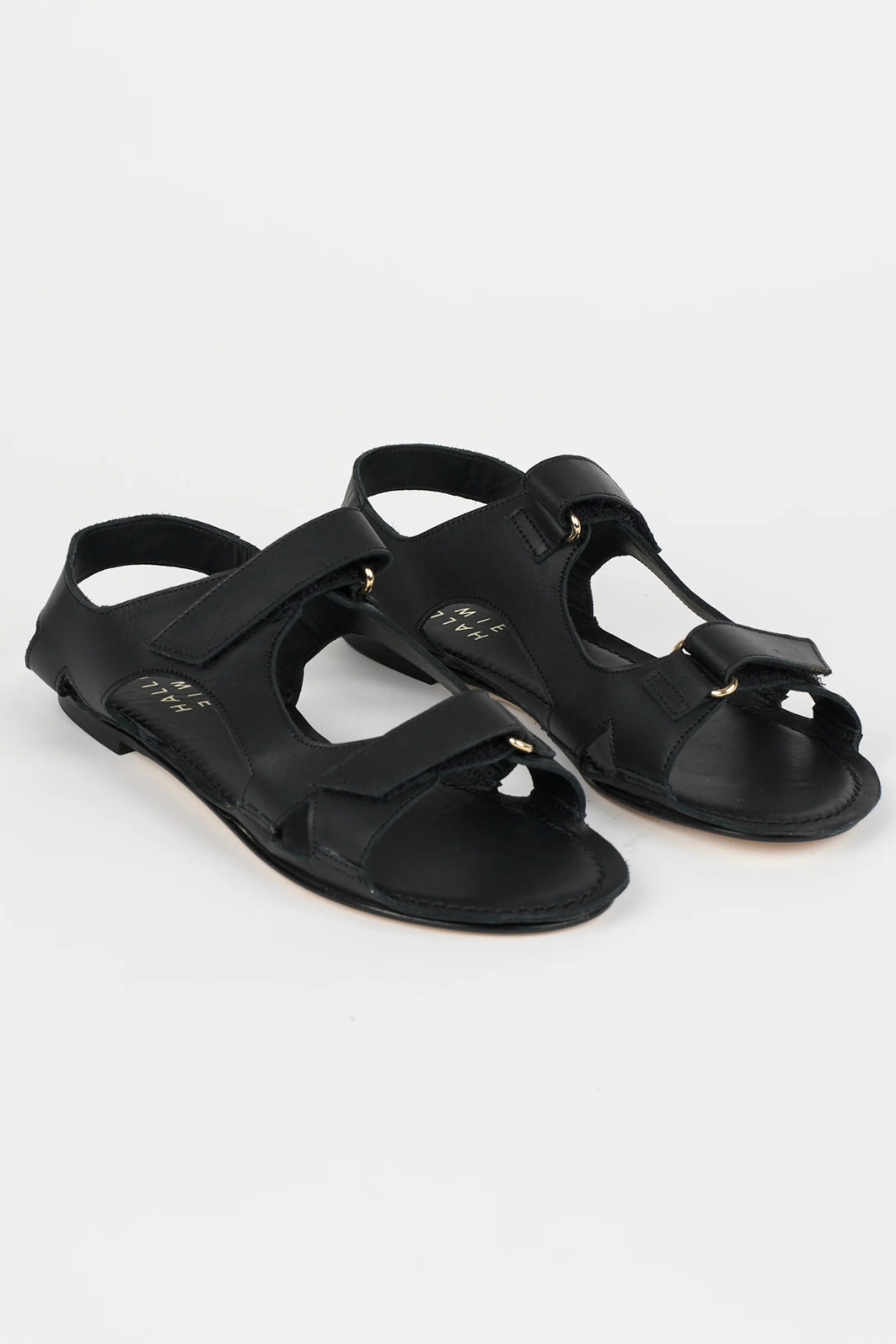 Flat lay of Jamie Haller The Walking Sandal In Leather front view