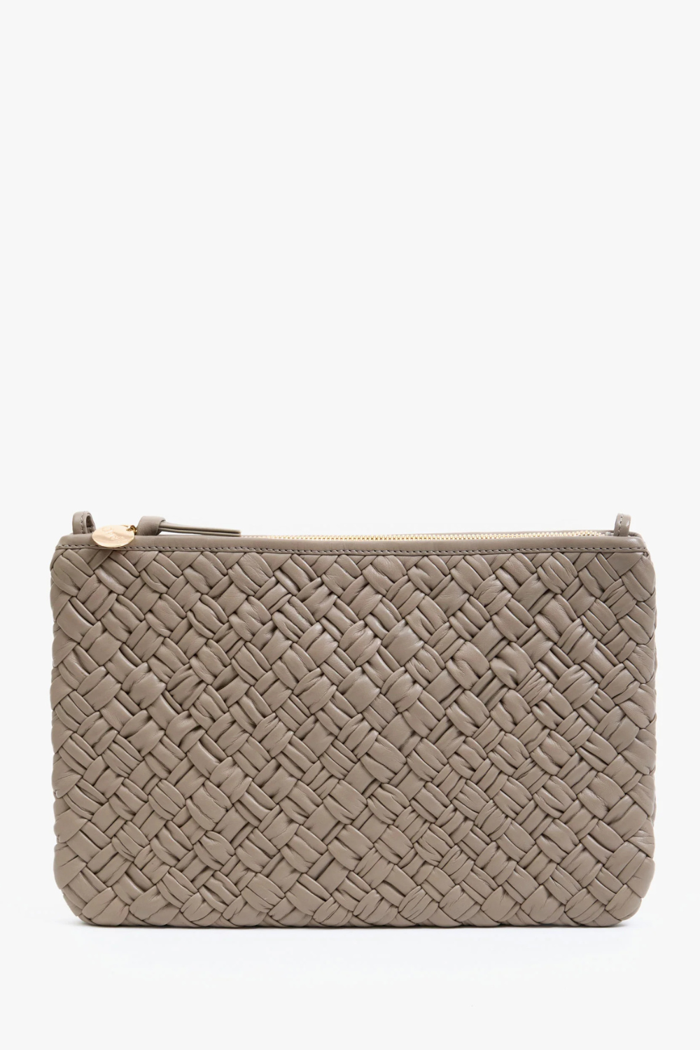 Flat lay of Clare V. Flat Clutch w/ Tabs front view