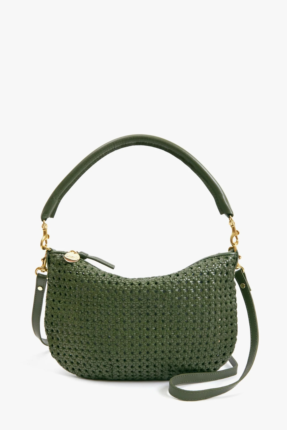 Flat lay of  Clare V. Petit Moyen Messenger rear view
