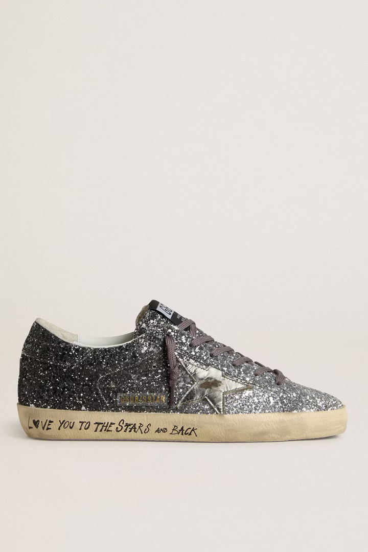 Flat lay of Golden Goose Super Star Classic With List side view