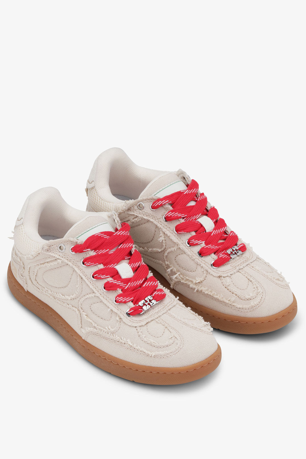 Flat lay of Ganni 08 Canvas Raw Edge Sneaker front view