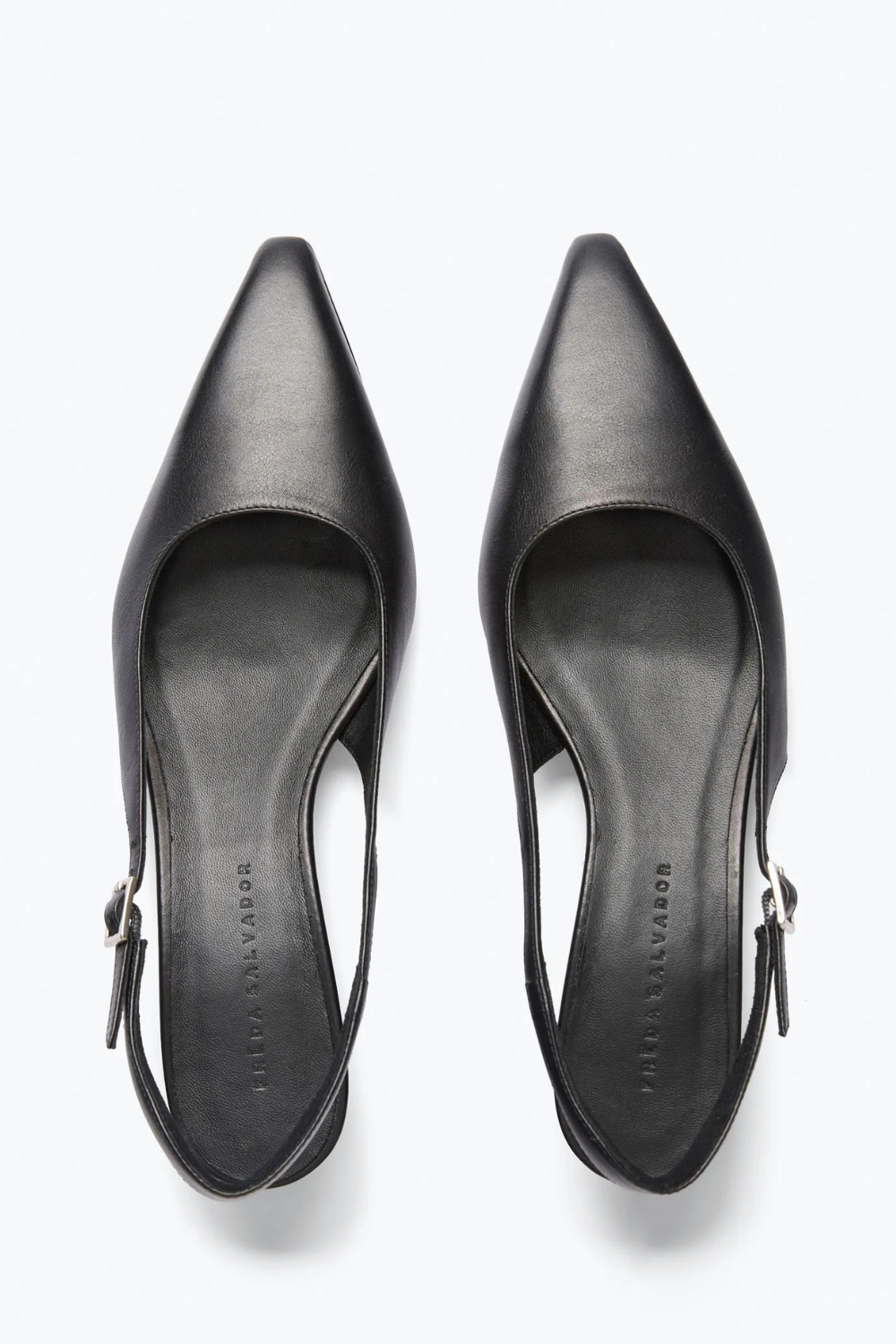 Flat lay of Frēda Salvador Vivian Mid Heel Wedge Slingback top view