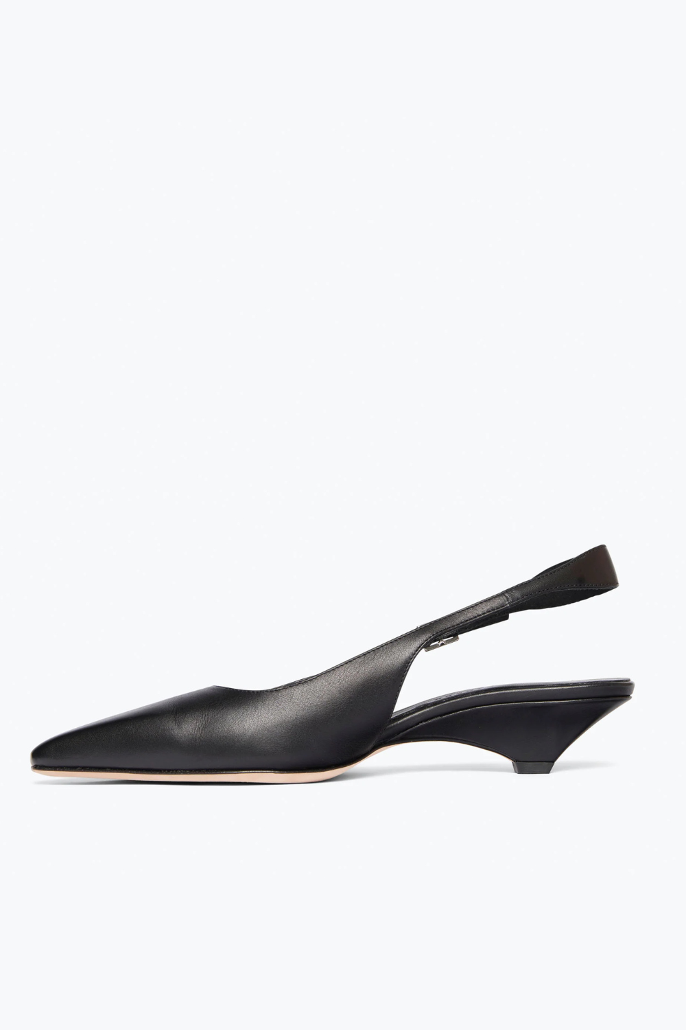 Flat lay of Frēda Salvador Vivian Mid Heel Wedge Slingback side view