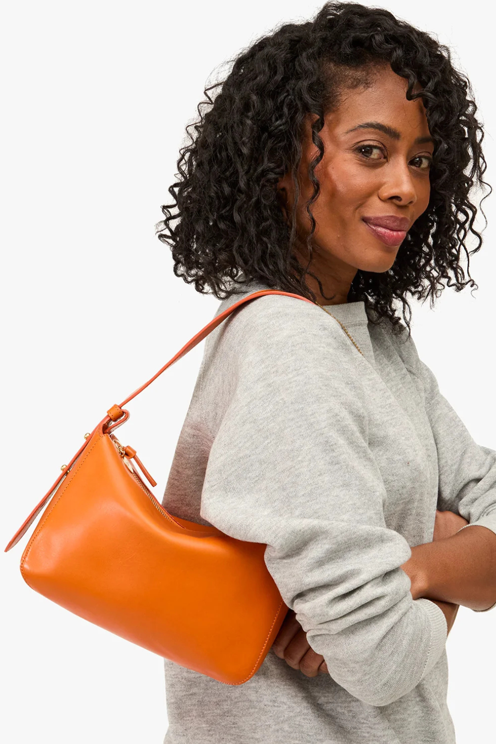 Model wearing Clare V. Fleurine front view