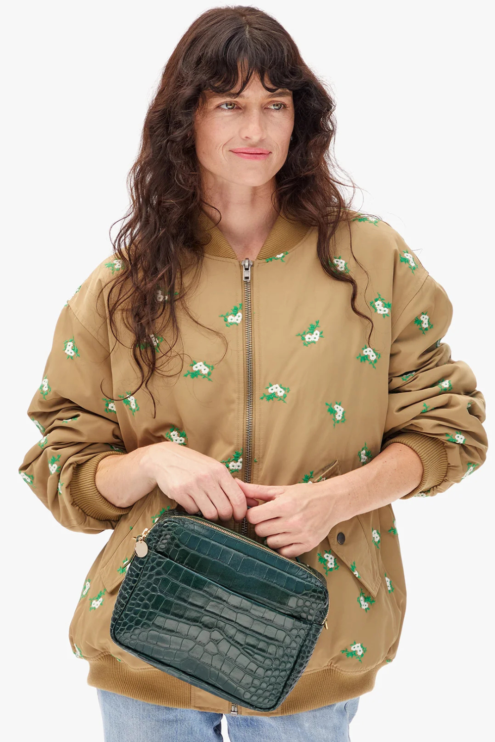 Model wearing Clare V. Mirabel front view