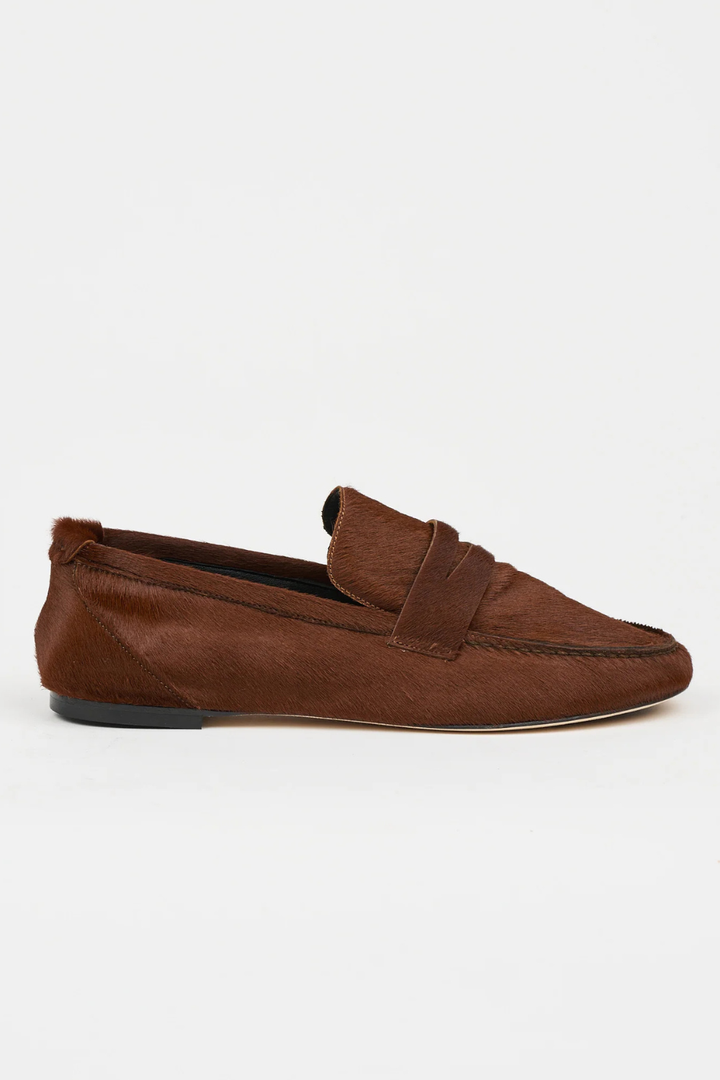 Flat lay of Jamie Haller The Penny Loafer side view