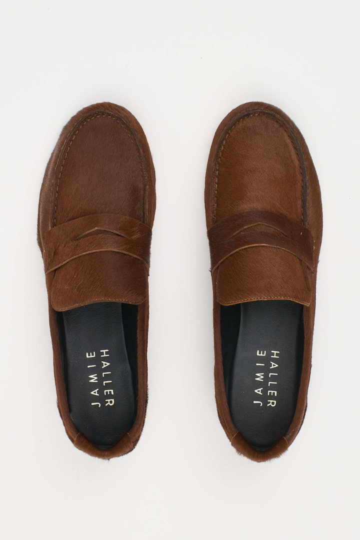 Flat lay of Jamie Haller The Penny Loafer top view