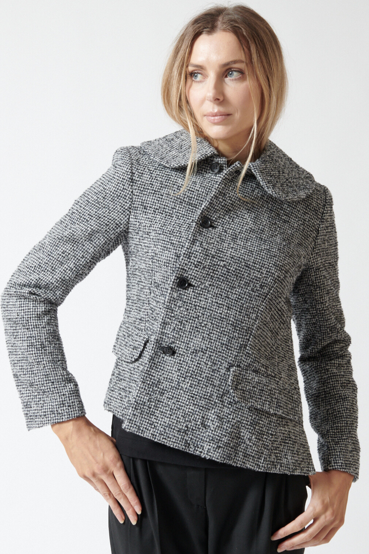 Mari wearing Comme des Garçons On An Angle Jacket front view