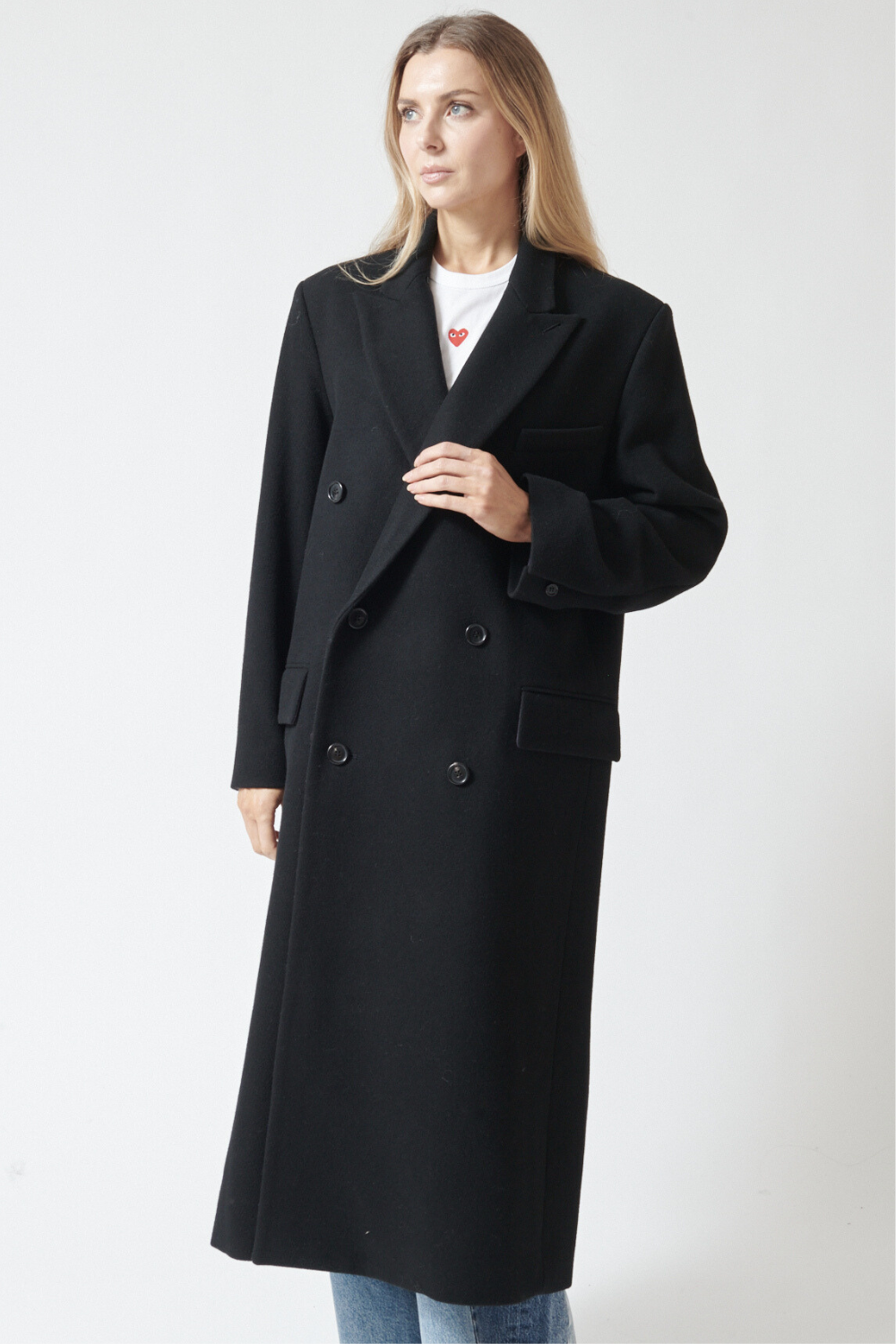 Mari wearing 6397 Top Coat front view