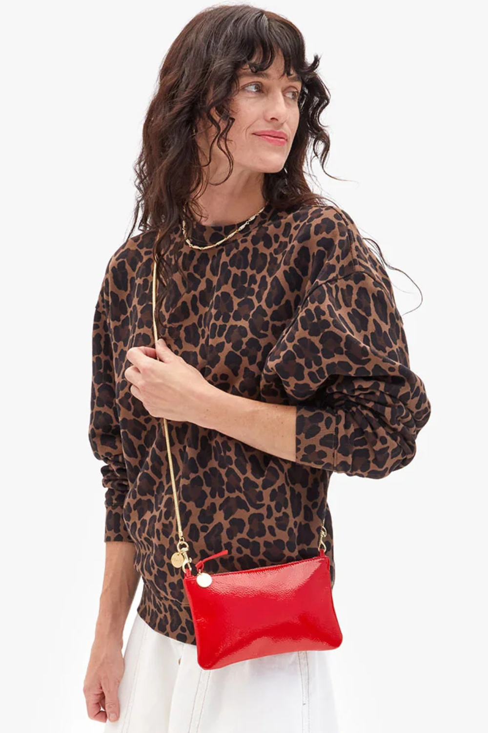 Model wearing Clare V. Petite Fanny front view