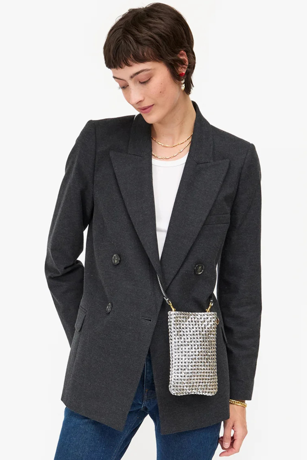 Model wearing Clare V. Poche front view