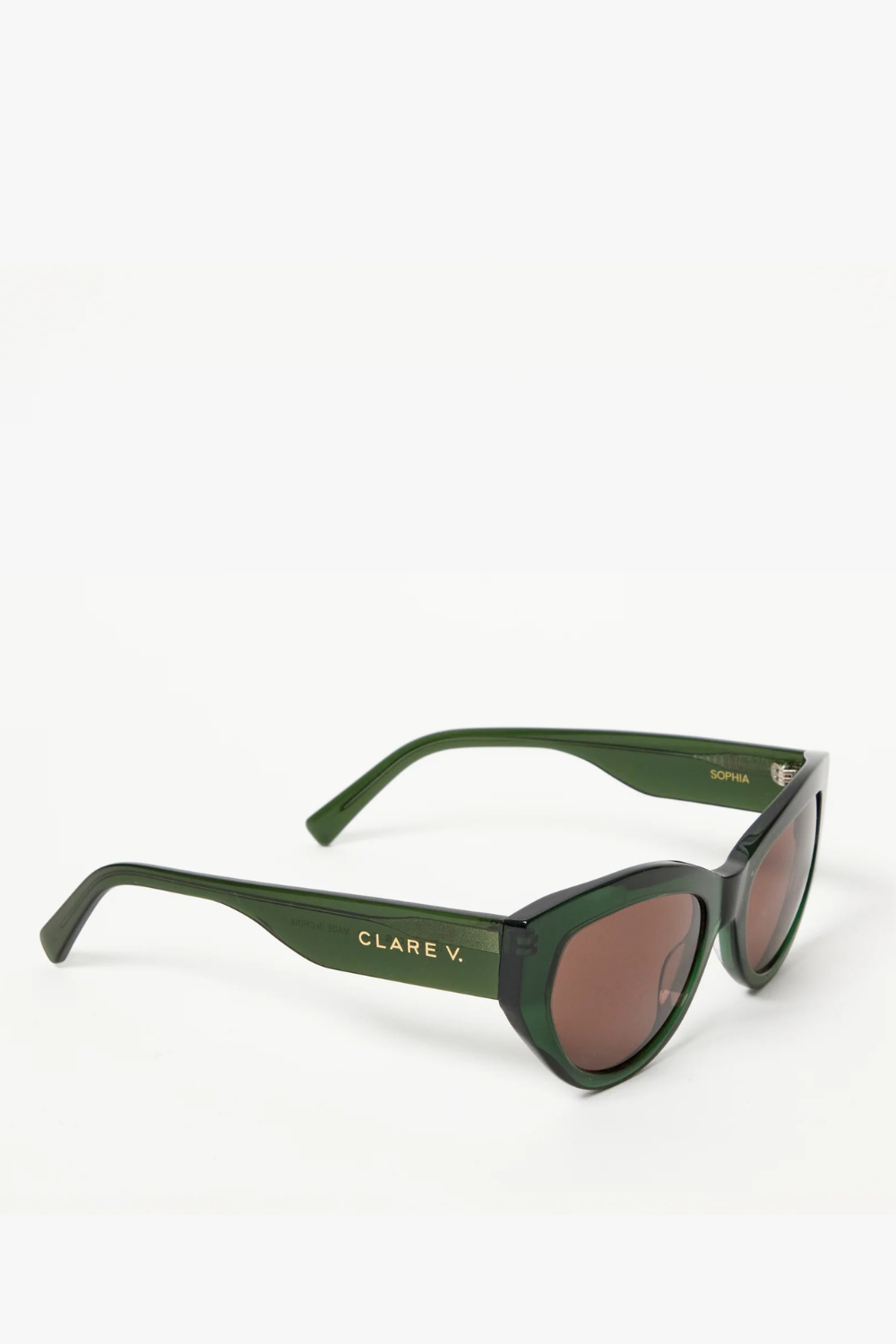 Flat lay of Clare V. Sophia Sunglasses side view