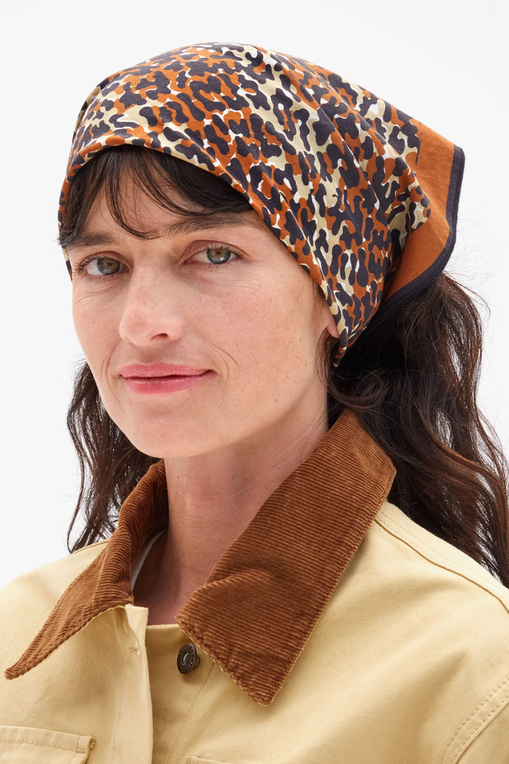 Model wearing Clare V. Bandana front view