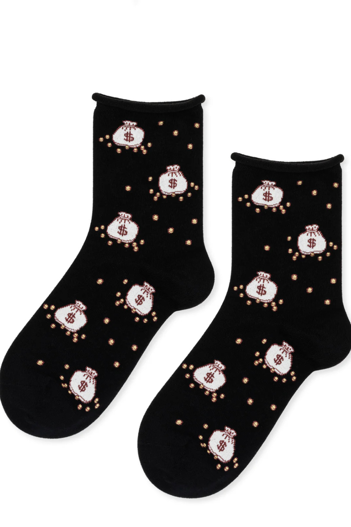 Flat lay of  Hansel From Basel Money Bags Crew front view