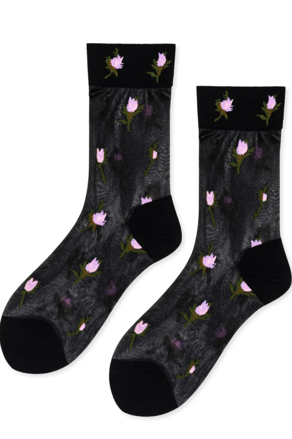 Flat lay of Hansel From Basel Rosebud Sheer Crew front view