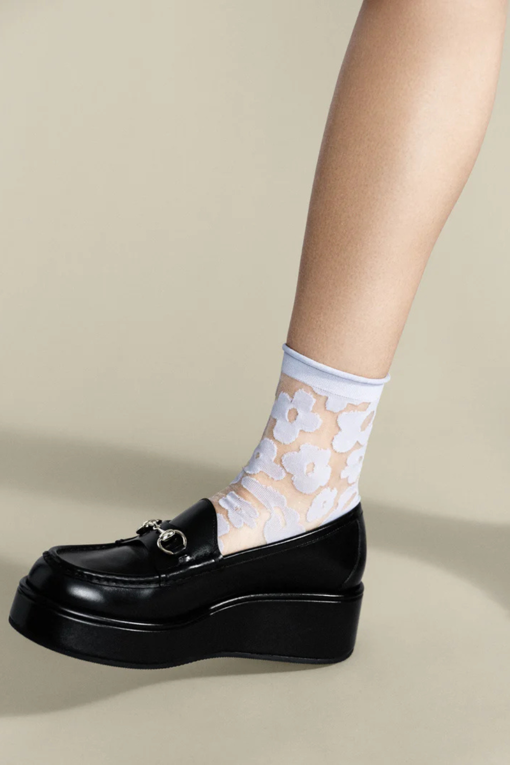 Model wearing Hansel From Basel Pop Sheer Short Crew front view