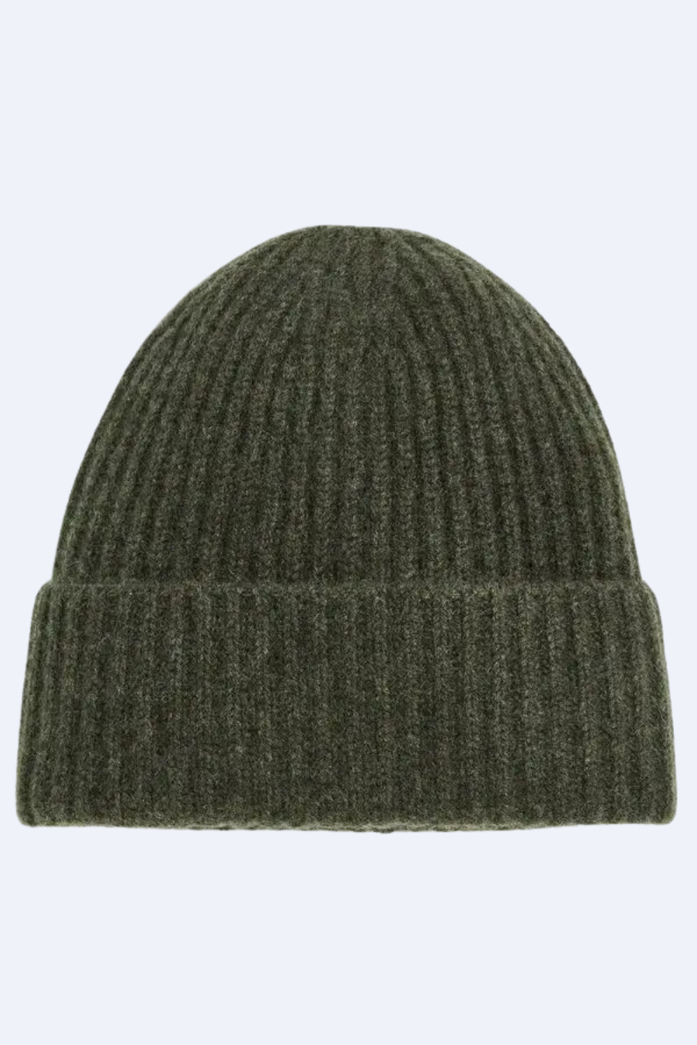 Flat lay of White + Warren Cashmere Ribbed Beanie front view