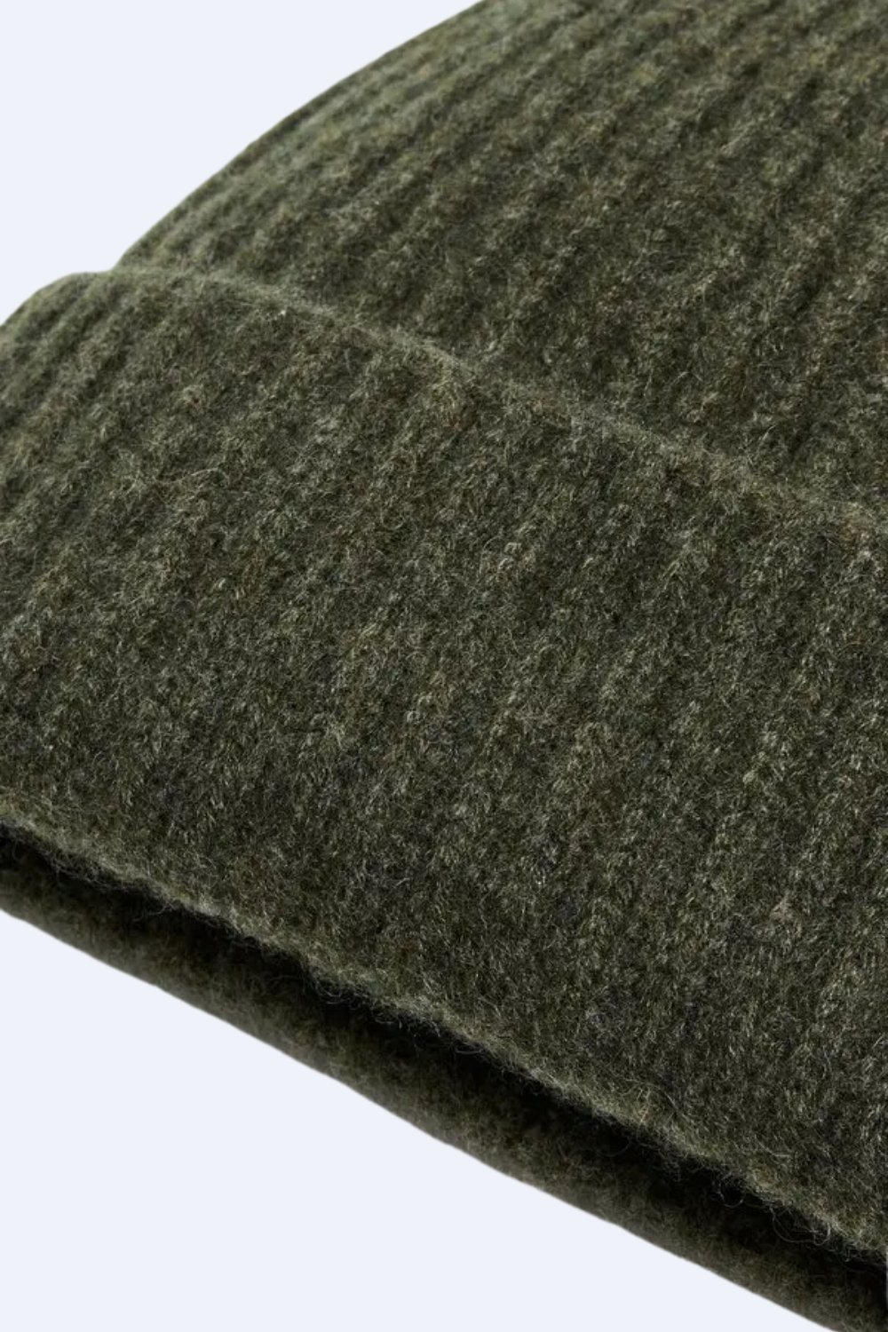 Flat lay of White + Warren Cashmere Ribbed Beanie detail view
