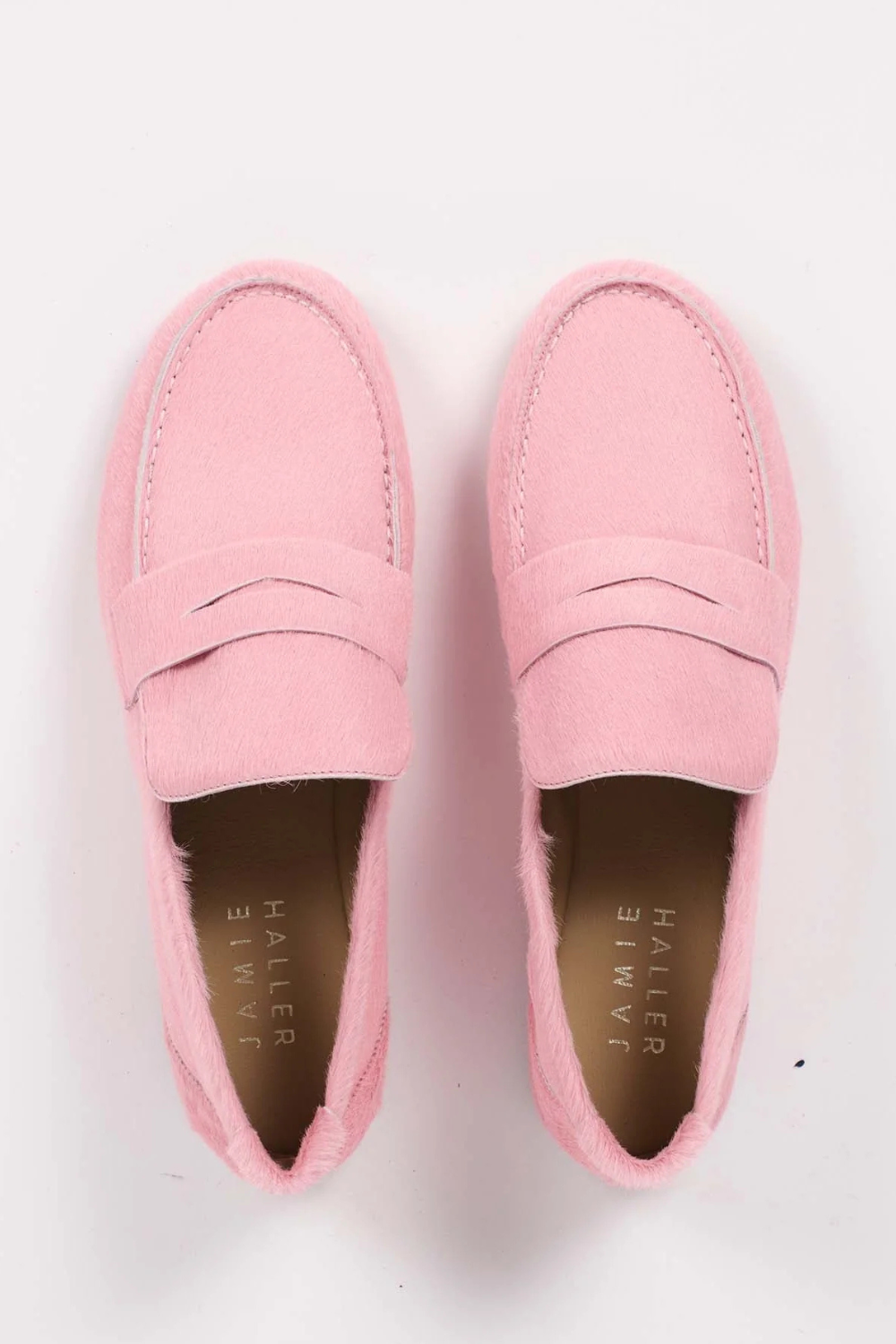Flat lay of Jamie Haller The Penny Loafer top view